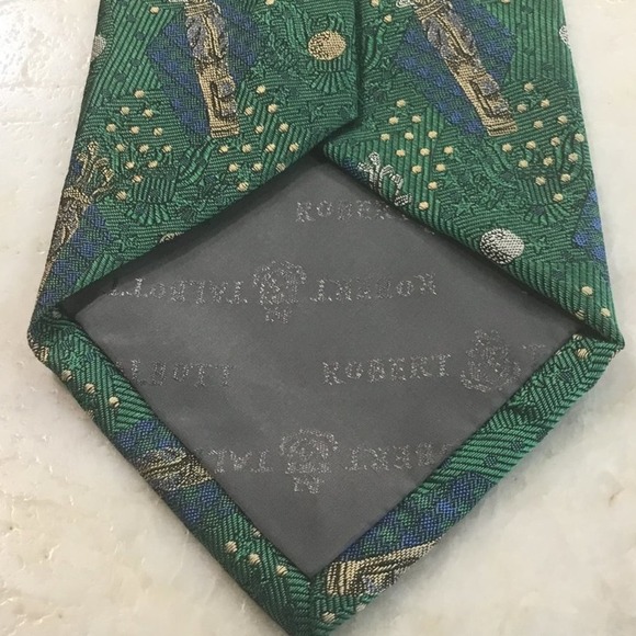 ROBERT TALBOTT GREEN GOLF SILK TIE - Picture 4 of 11